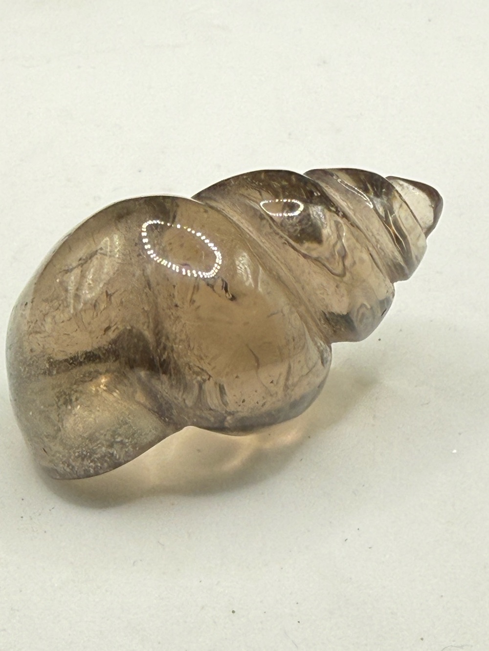 Smoky Quartz Seashell Carving